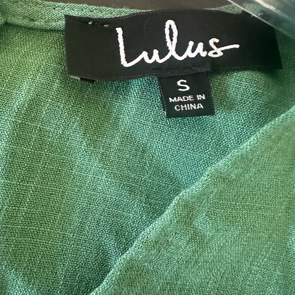 Lulus Draper’s Dream Retro Green Wrap Dress with Buttons NWT - Picture 12 of 16